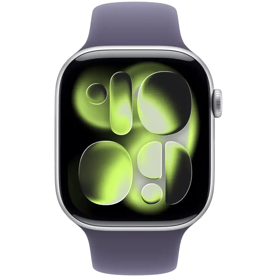 Apple Watch Series 11 GPS, 46χιλ., Silver Aluminium, Purple Fog Sport Band, S/M — Εικών №2