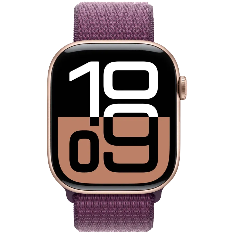 Apple Watch Series 10 GPS, 46mm, Rose Gold, Plum Sport Loop — Image №2