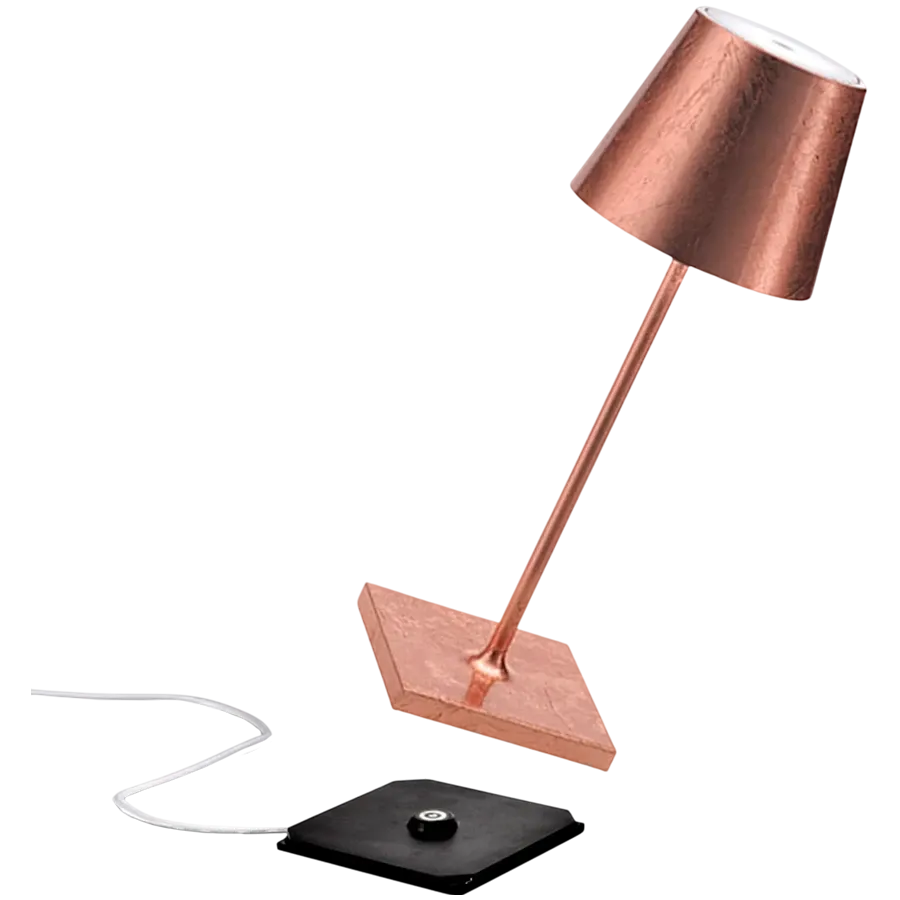 ZAFFERANO POLDINA MINI PRO TABLE LAMP 111x300mm. COPPER LEAF 2.2W LED 185-203lm. — Εικών №2