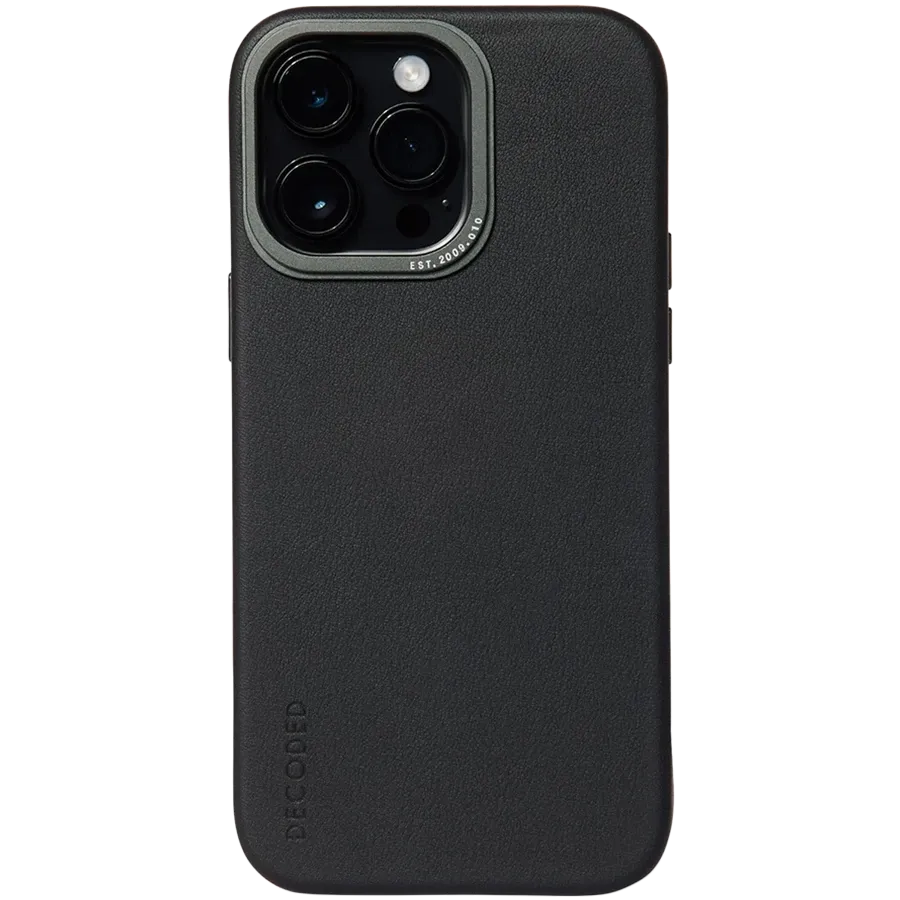 DECODED Чехол LEATHER CASE MAGSAFE with MagSafe, Чёрный для iPhone 14 Pro — Изображение №1