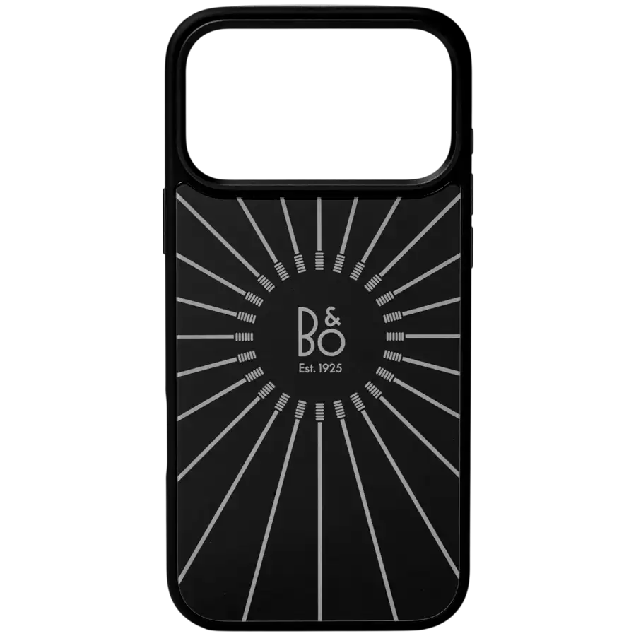 B&O BY ASBIS Case Glass version with MagSafe, Black Anthracite for iPhone 17 Pro Max — Image №1 B&O BY ASBIS Case Glass version with MagSafe, Black Anthracite for iPhone 17 Pro Max — Image №1