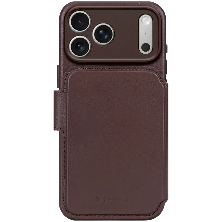 DECODED Wallet Leather Detachable Wallet with MagSafe, Chocolate Brown for iPhone 17 Pro Max — Image №1