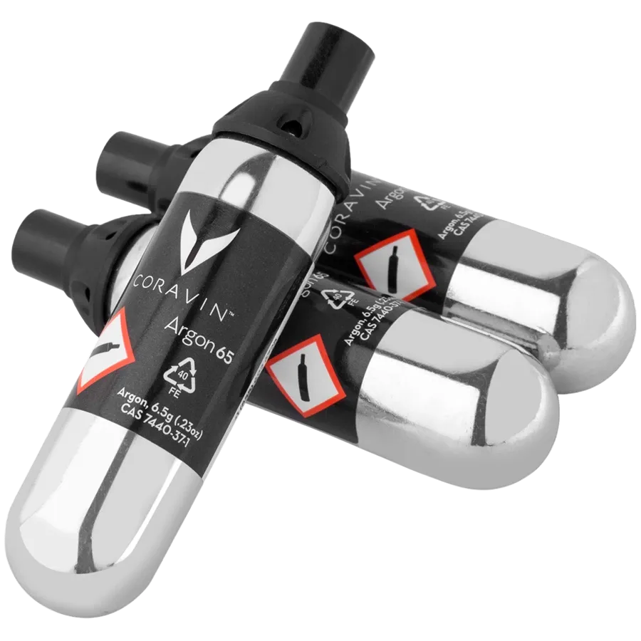 CORAVIN Σετ με 3 εφεδρικές κάψουλες αργού, ασημί — Εικών №1 CORAVIN Σετ με 3 εφεδρικές κάψουλες αργού, ασημί — Εικών №1