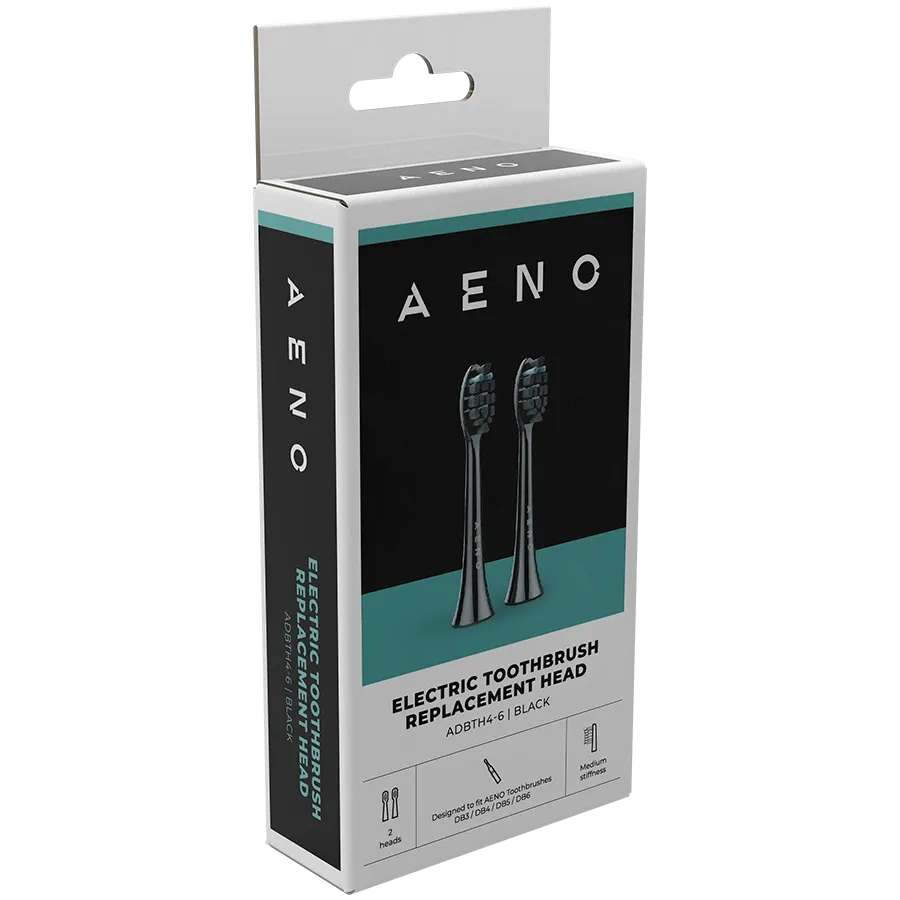 AENO Replacement toothbrush heads for DB3/DB4/DB5/DB6, Black, Dupont bristles, 2pcs in set — Image №4