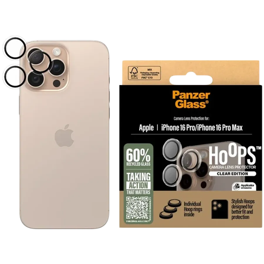 PANZERGLASS Защита объектива камеры для iPhone 16 Pro/16 Pro Max — Изображение №1 PANZERGLASS Защита объектива камеры для iPhone 16 Pro/16 Pro Max — Изображение №1