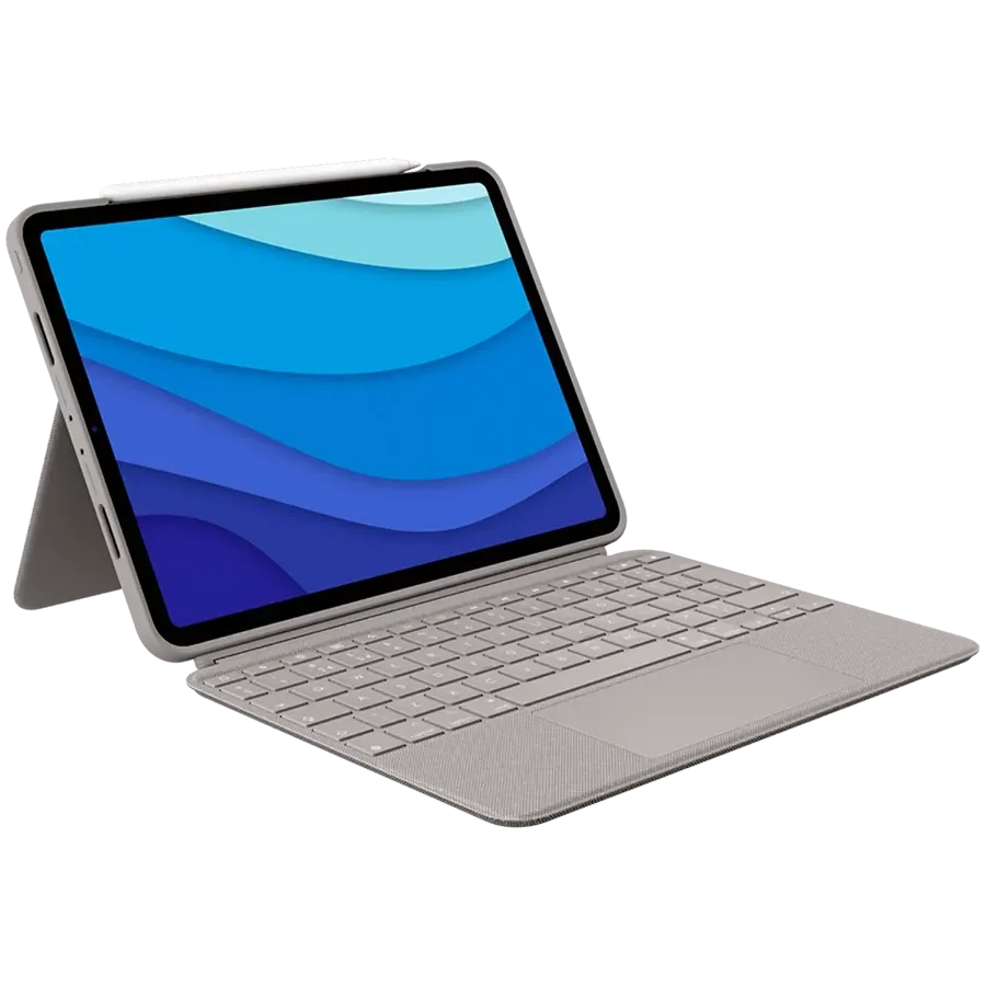 LOGITECH Чехол с клавиатурой Combo Touch , Sand для iPad Pro 12,9 дюйма (5-го поколения) — Изображение №1