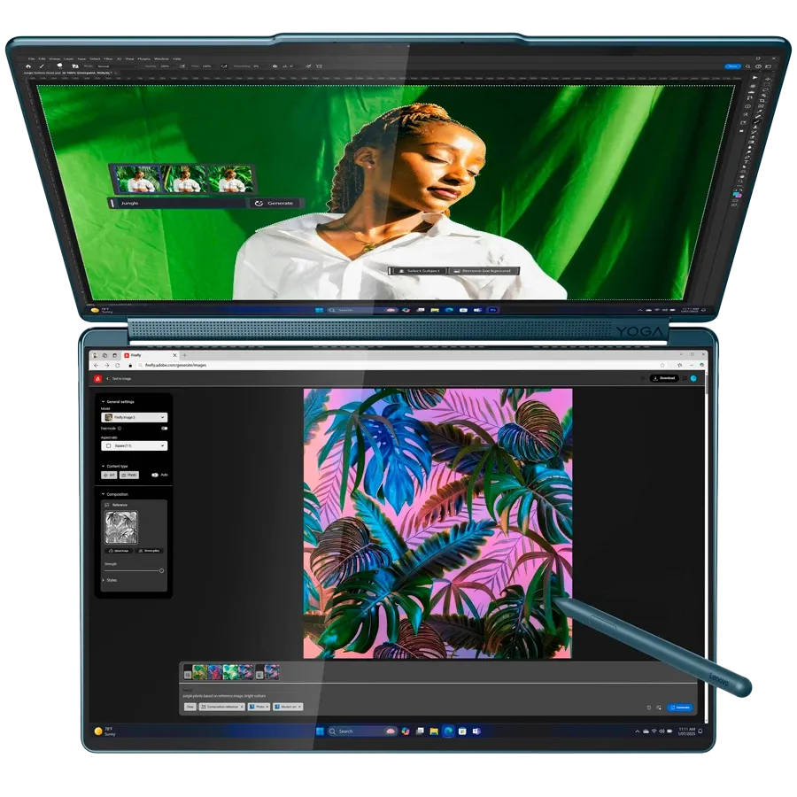 Φορητός LENOVO Yoga Book 9 14" (2880x1800), Core Ultra 7 Processor 255H, 32 γιγαμπάιτε, Arc 140T, Tidal Teal, 1 τεραμπάιτε — Εικών №4