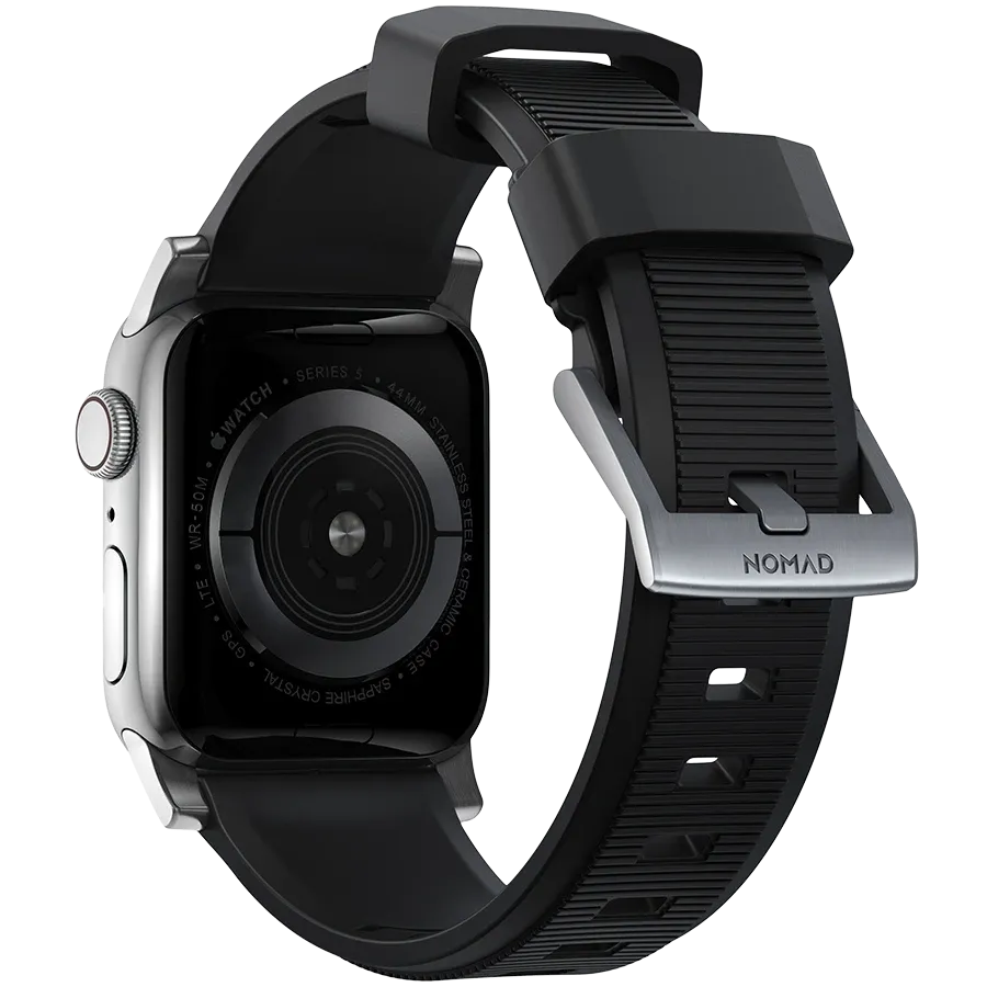 Band NOMAD Rugged Strap V.2 for Apple Watch 40/38 Black, Silver — Image №2