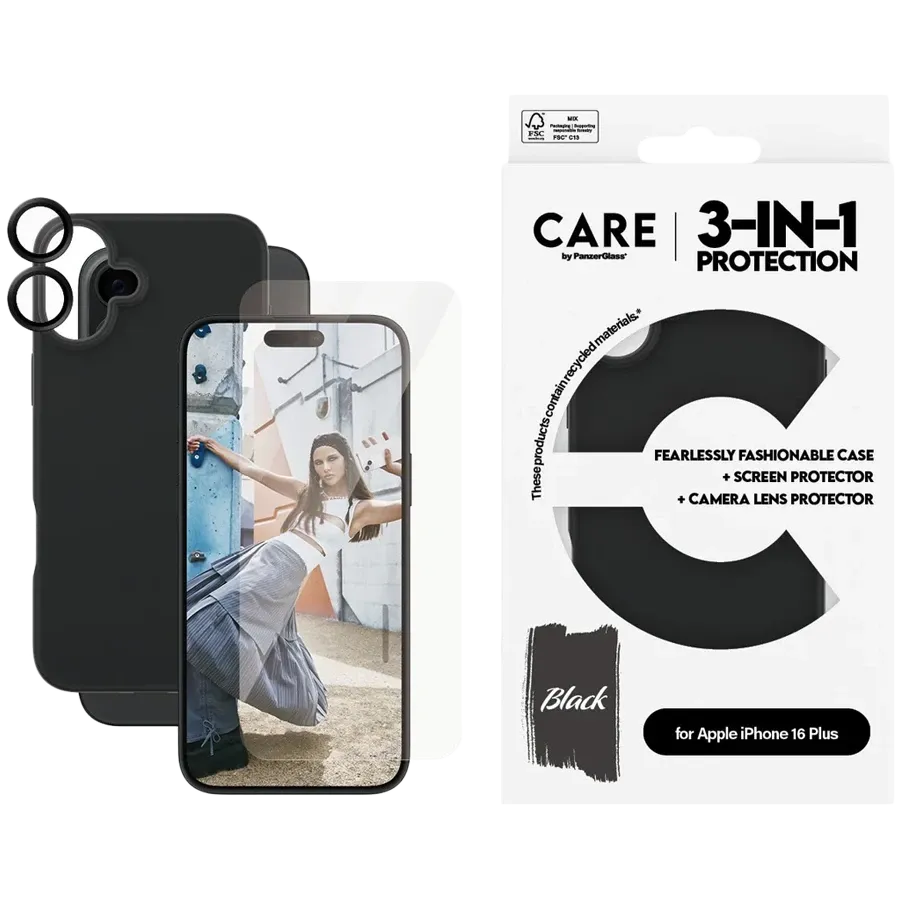 PANZERGLASS Θήκη CARE , Μαύρος for iPhone 16 Pro — Εικών №1