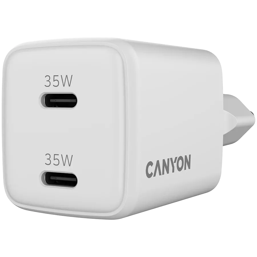 CANYON CU35CC Power Adapter 2*USB-C, 35 W, White 2*USB Type C — Image №4