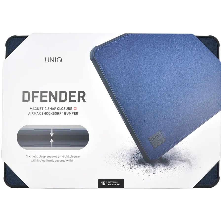 UNIQ Чехол DFender Sleeve Kanvas , Чёрный для MacBook Pro 15 — Изображение №4