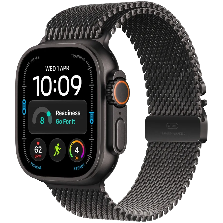 Apple Watch Ultra 4 GPS + Cellular, 49мм, Чёрный, Черная титановая Milanese петля, L — Изображение №1
