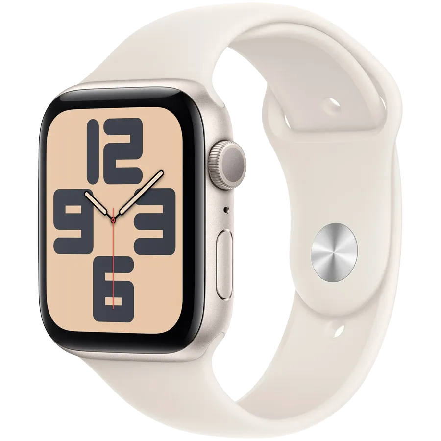 Apple Watch SE GPS Gen.2 (2024), 44mm, Starlight, Starlight Sport Band, S/M — Image №1