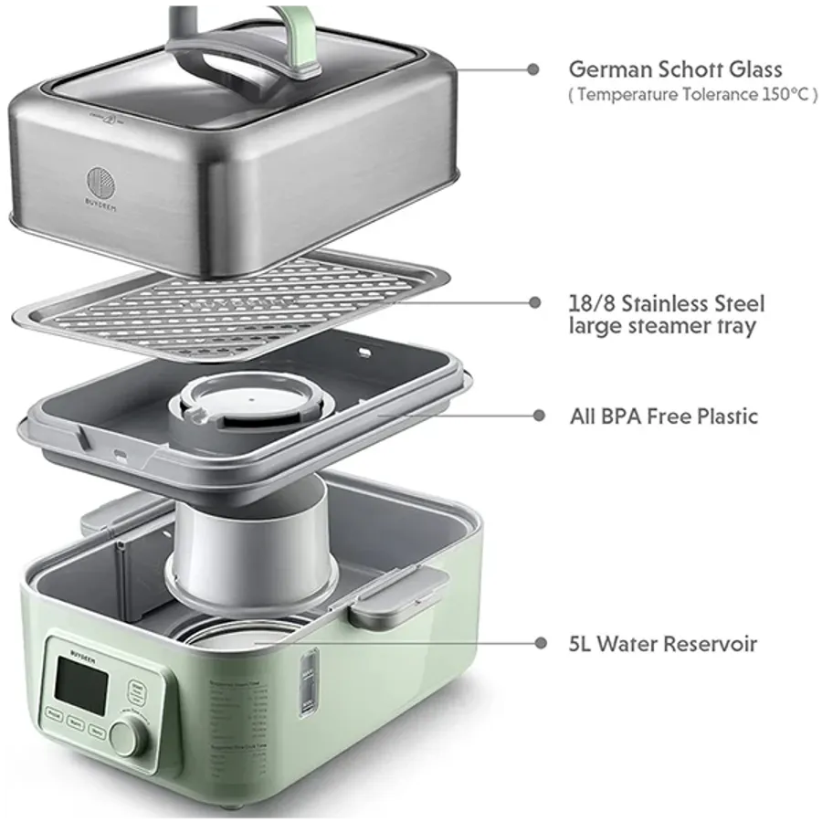 BUYDEEM Ατμιστήρας τροφίμων,  Cozy Greenish — Εικών №5