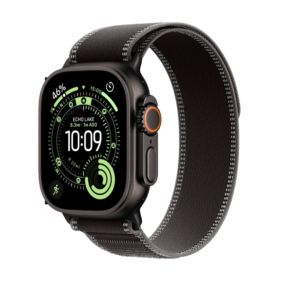Apple Watch Ultra 3, 49мм, Чёрный, Black/Charcoal Trail Loop, M/L — Изображение №1