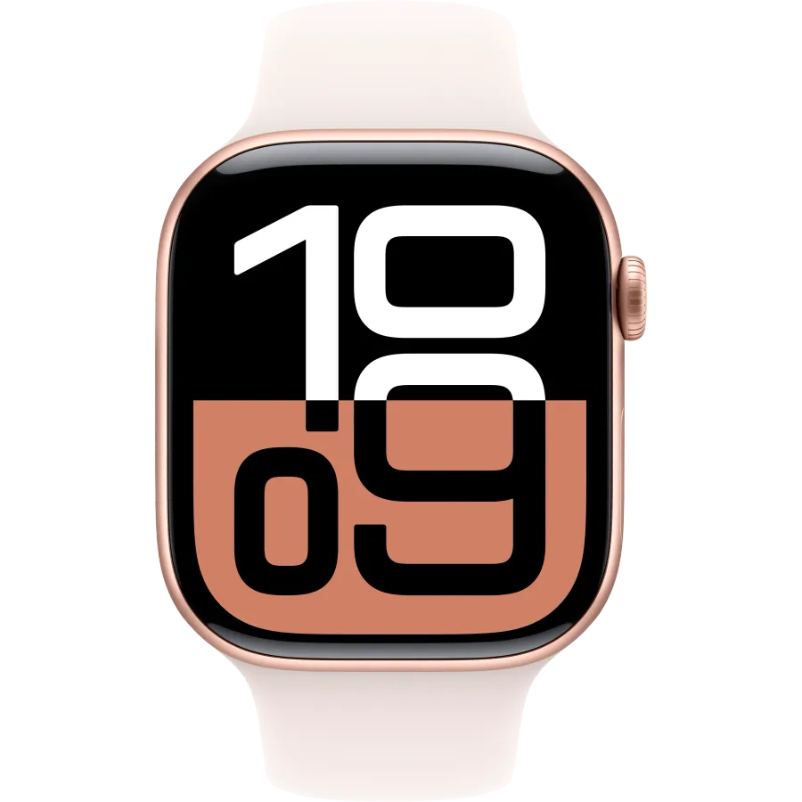 Apple Watch Series 10 GPS, 42мм, Розовое золото, Светлый розовый спортивный ремешок, S/M — Изображение №2