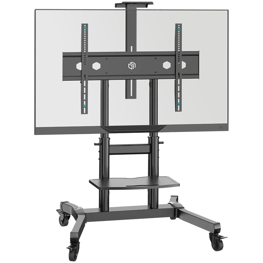ONKRON Mobile TV Stand Rolling TV Cart for 50"-90" Screens up to 100 kg, Black VESA: 200x200 - 800x600 — Image №1