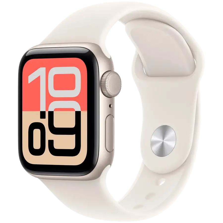 Apple Watch SE GPS Gen.3, 40мм, Золотой, Спортивный ремешок Starlight, M/L — Изображение №1