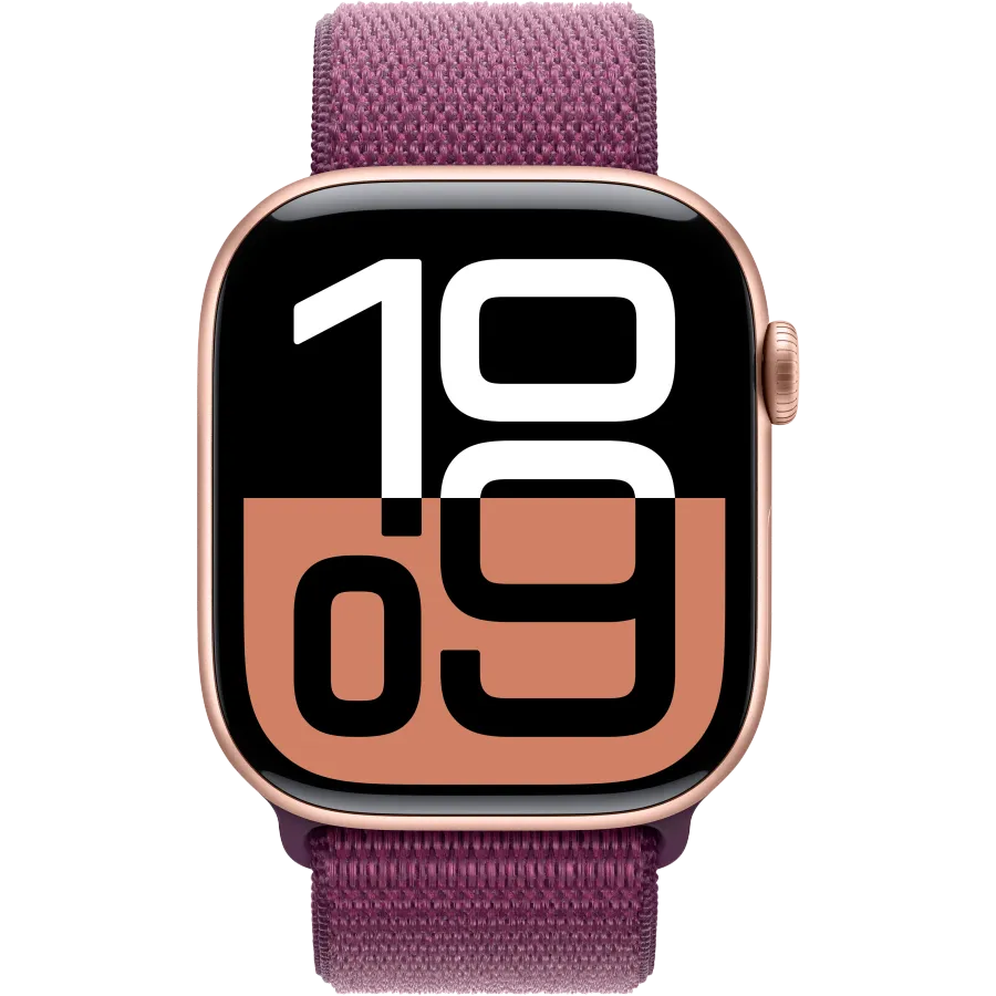 Apple Watch Series 10 GPS, 46mm, Rose Gold, Plum Sport Loop — Image №2