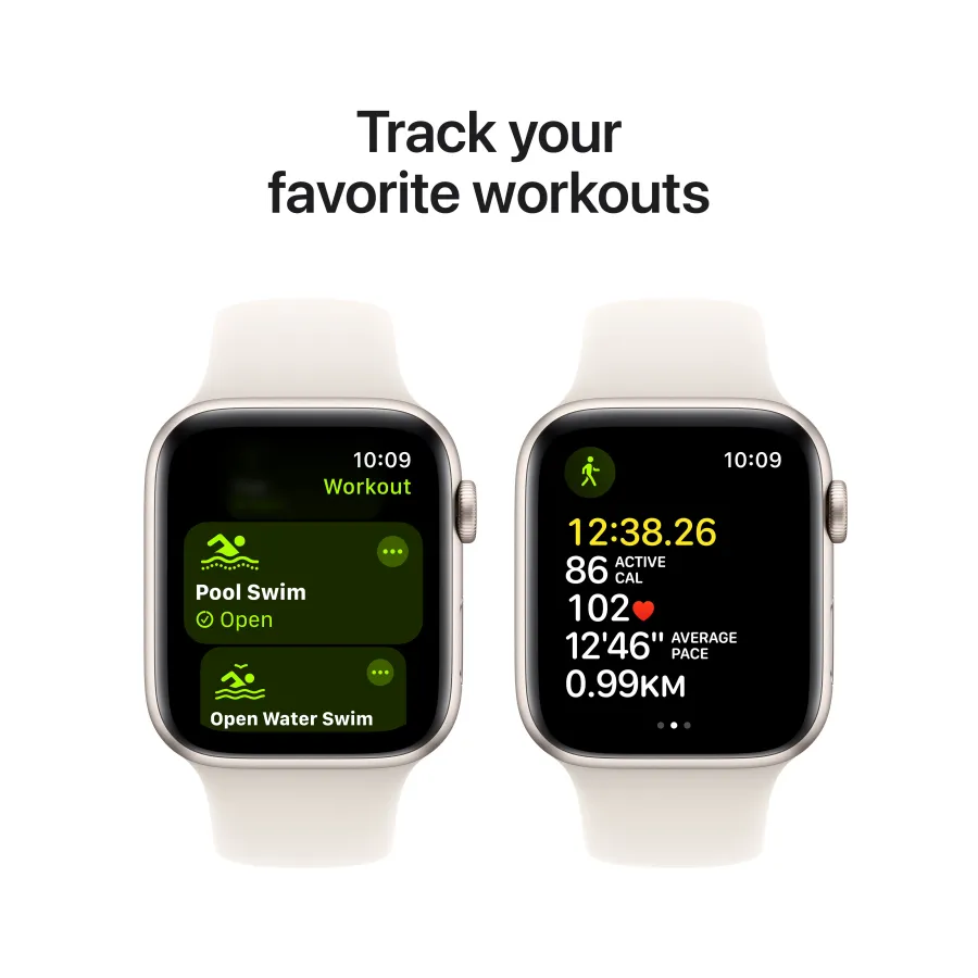 Apple Watch SE GPS Gen.2 (2024), 44mm, Starlight, Starlight Sport Band, S/M — Image №6