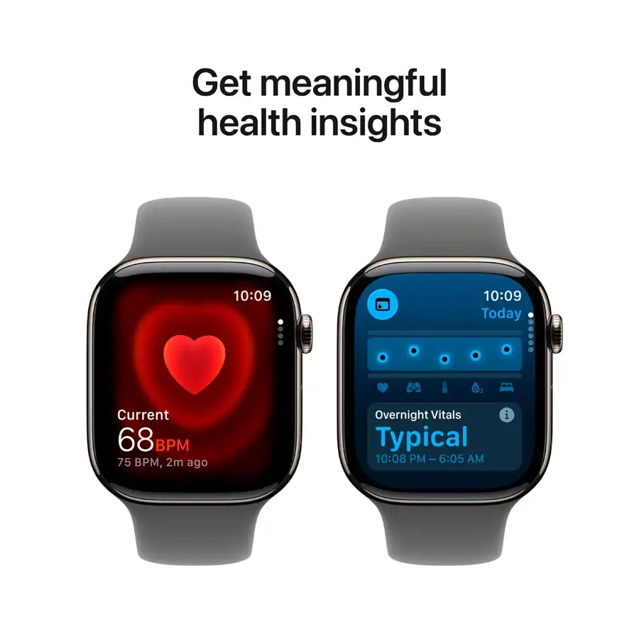 Apple Watch Series 11 GPS, 46mm, Natural Titanium, Stone Grey Sport Band, S/M — Image №5