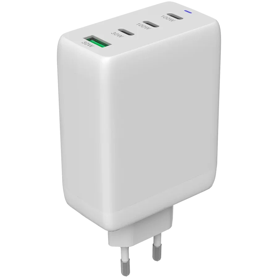 CANYON CU100ACC Power Adapter 4*USB/USB-C, 100 W, White 3*USB Type C, USB Type-A — Image №1