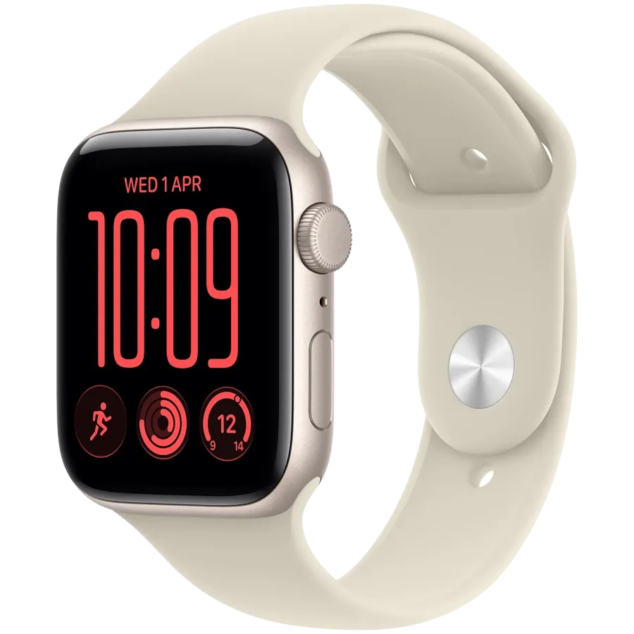 Apple Watch SE GPS Gen.3, 44χιλ., Starlight, Sand Sport Band, M/L — Εικών №1 Apple Watch SE GPS Gen.3, 44χιλ., Starlight, Sand Sport Band, M/L — Εικών №1