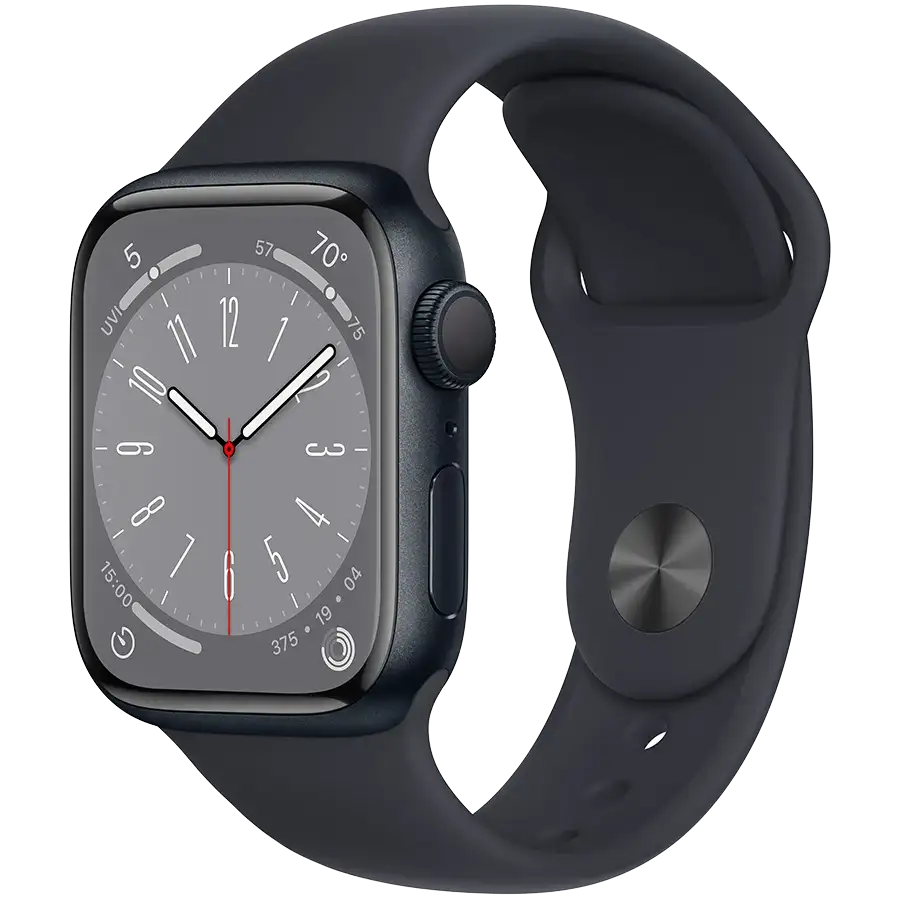 Apple Watch Series 8 GPS, 41mm, Midnight, Midnight Sport Band — Image №1 Apple Watch Series 8 GPS, 41mm, Midnight, Midnight Sport Band — Image №1