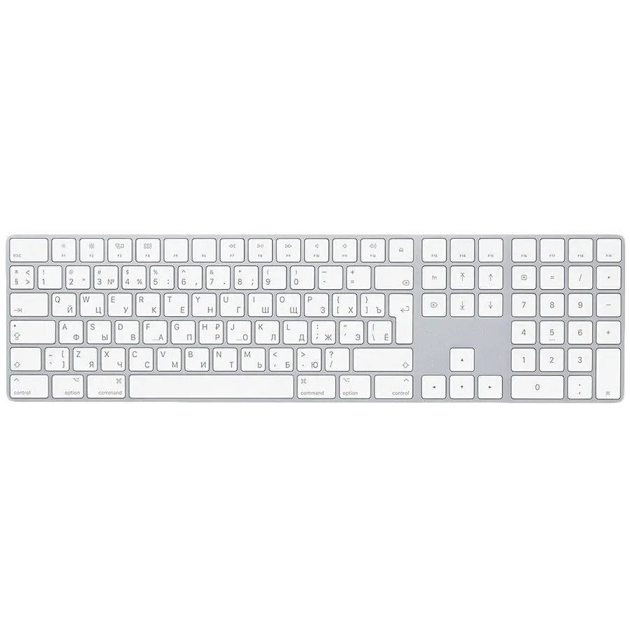 APPLE Magic Keyboard with Numeric Keypad Πληκτρολόγιο, Ασύρματο, Ασημί, Ρωσικά — Εικών №1