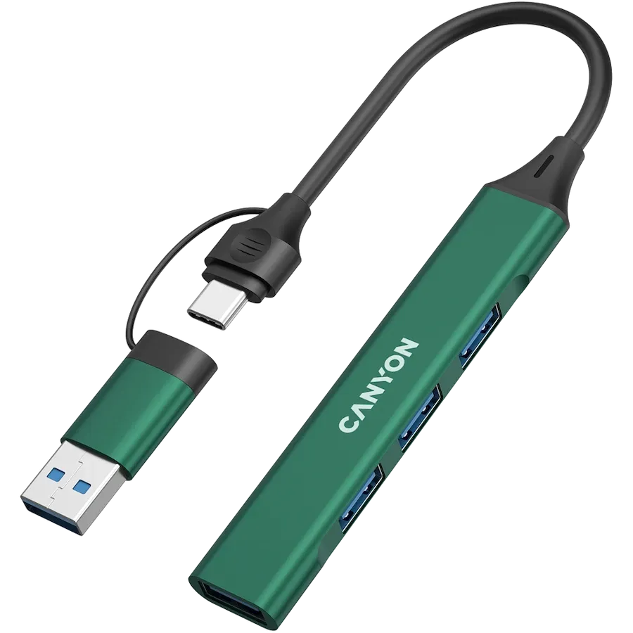 CANYON  DS-02  USB Hub 4 Port USB-C Hub DS-02 Green — Image №2
