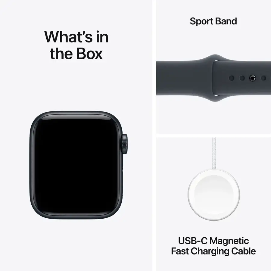 Apple Watch SE GPS Gen.3, 40mm, Midnight, Dark Blue Rubber Strap, S/M — Image №8