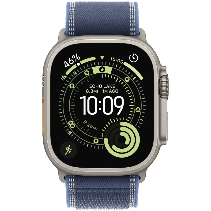 Apple 49мм Trail Loop - M/L Ремешок Trail Loop - Natural Titanium Finish Blue/Bright Blue для Apple Watch 44/45/46/49 mm — Изображение №6