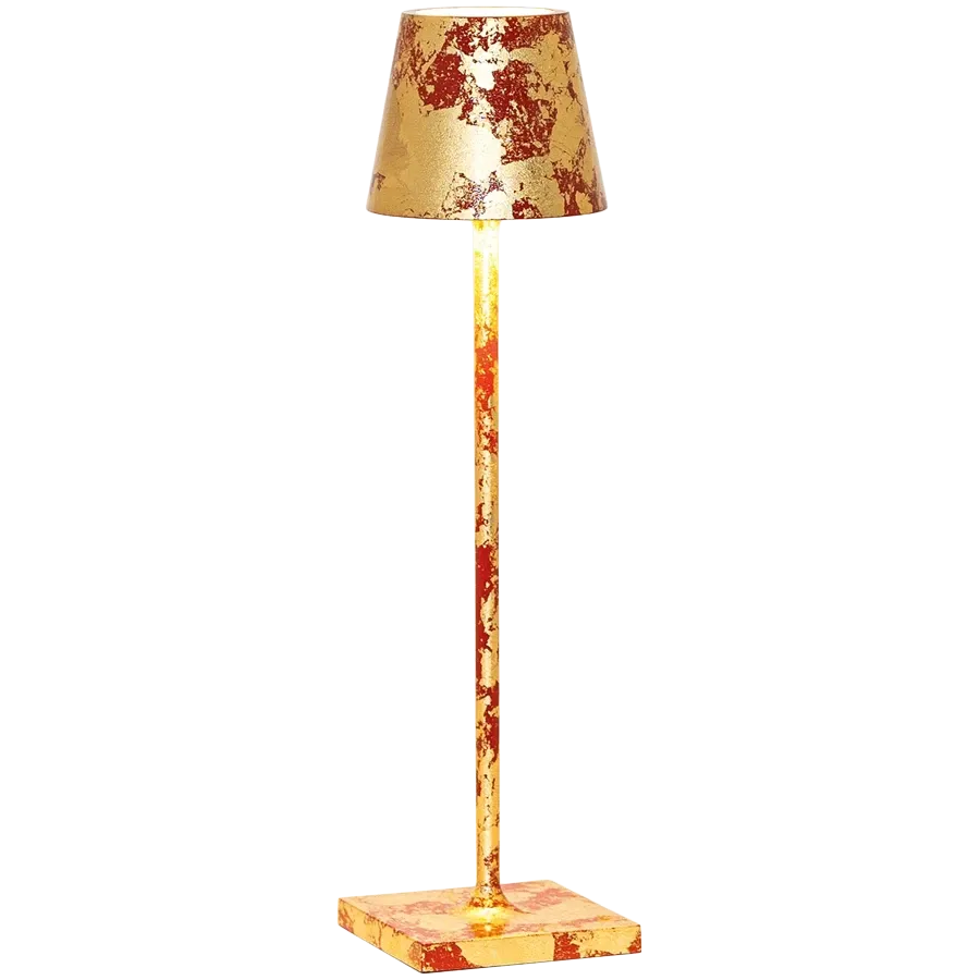 ZAFFERANO POLDINA PRO MICRO TABLE LAMP 70x275mm. CRACKLE GOLDEN LEAF-1.8W-DYNAMIC WHITE — Image №1