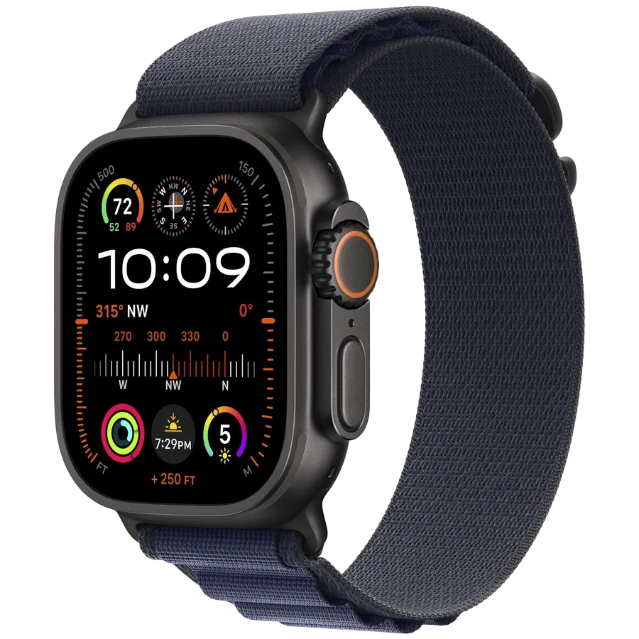Удлинитель ремешка APPLE Alpine Loop L, Black Titanium Finish Тёмно-синий для Apple Watch 44/45/46/49 mm — Изображение №2