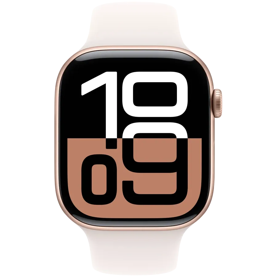 {APPLE} Apple Watch Series 10 GPS, 46мм, Розовое золото, Light Blush Sport Band, S/M (MWWT3QI/A_IS) — Изображение №2