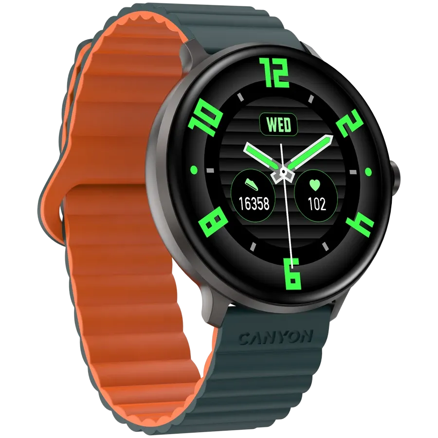 CANYON Jacky SW-69 Smart Watch, Green/Orange — Image №3