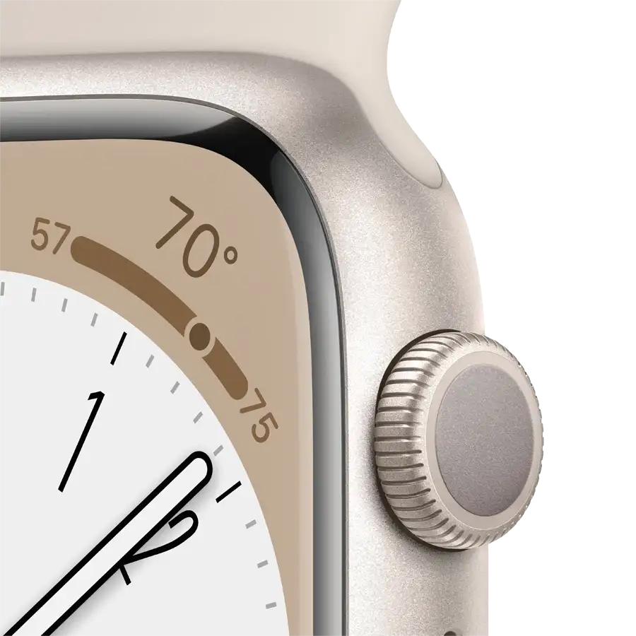 Apple Watch Series 8 GPS, 41mm, Starlight, Starlight Sport Band — Image №4