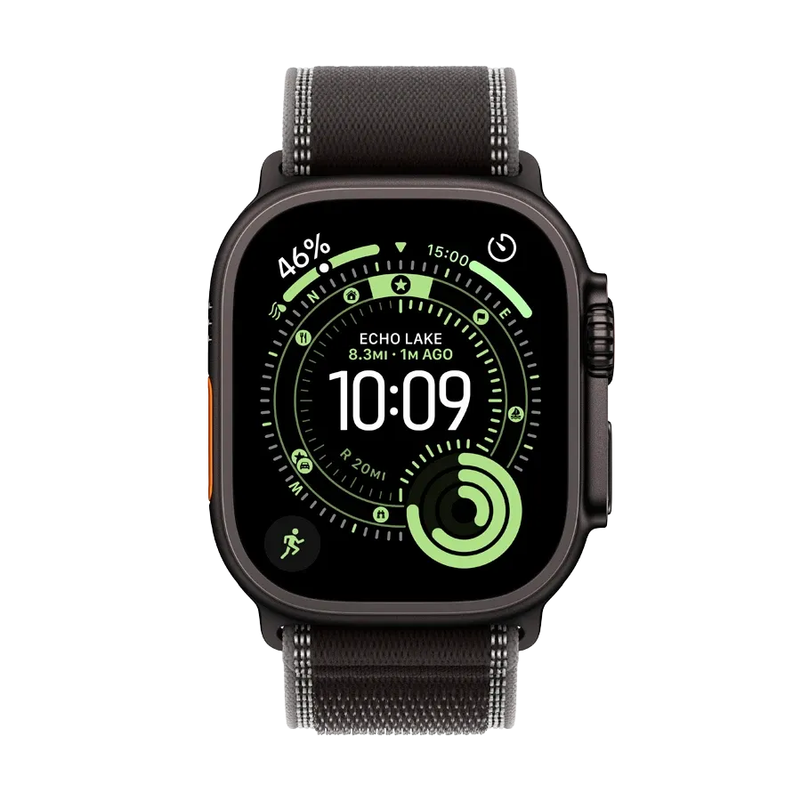 Apple Watch Ultra 3, 49мм, Чёрный, Black/Charcoal Trail Loop, M/L — Изображение №2