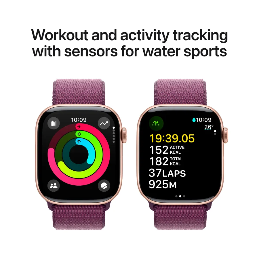 Apple Watch Series 10 GPS, 46mm, Rose Gold, Plum Sport Loop — Image №4