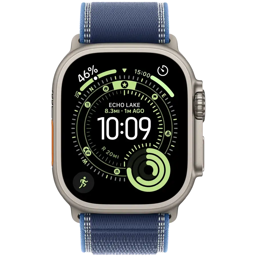 Apple Watch Ultra 3, 49мм, Natural, Blue/Bright Blue Trail Loop, S/M — Изображение №2