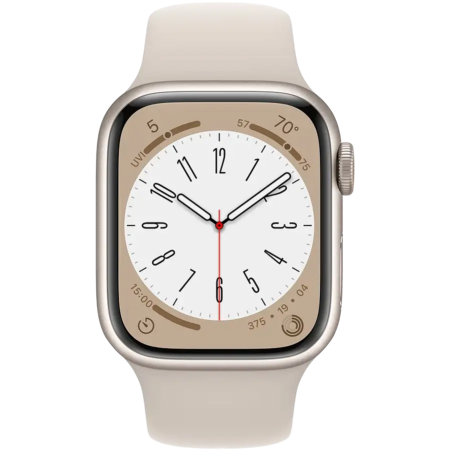 Apple Watch Series 8 GPS, 41mm, Starlight, Starlight Sport Band — Image №3