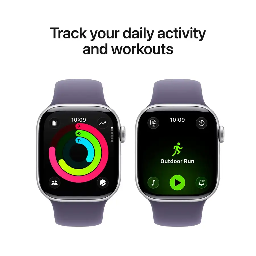 Apple Watch Series 11 GPS, 42mm, Silver, Purple Fog Sport Band, M/L — Image №4