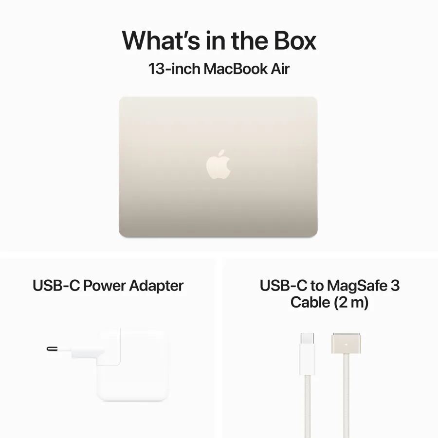 Apple MacBook Air 13.6"  Apple M3 (8C CPU/8C GPU), 8 GB, 256 GB, Starlight, 2024 — Image №9