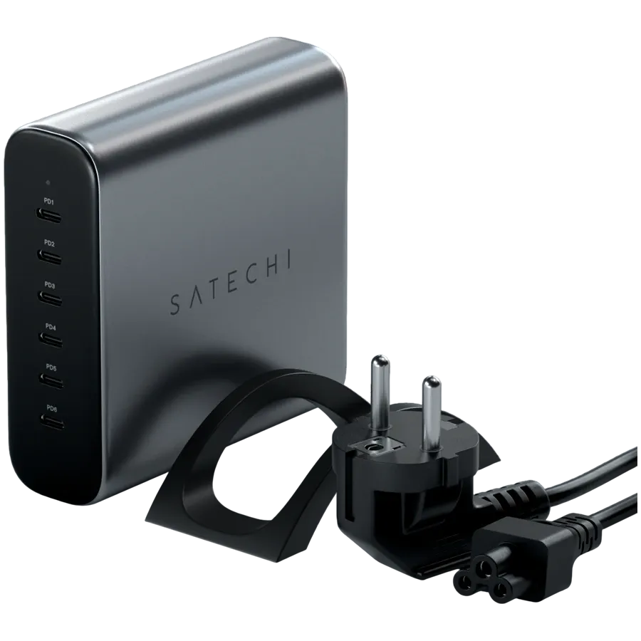 SATECHI Power Adapter 6*USB-C, 200 W, Space Gray — Image №4