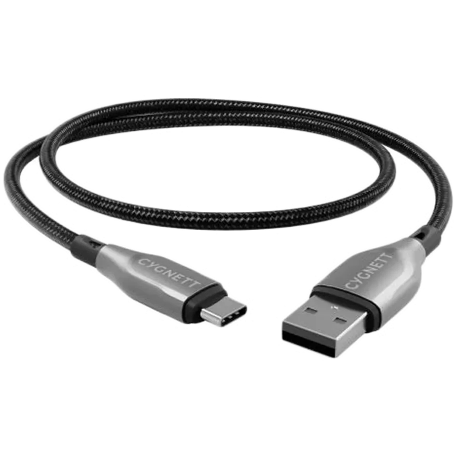 Кабель-переходник с USB на USB-С CYGNETT, 1 м, Чёрный — Изображение №1