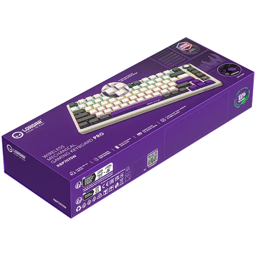 LORGAR KBP7075W Πληκτρολόγιο παιχνιδιών, Ασύρματο, Μπεζ, Αγγλική — Εικών №9 LORGAR KBP7075W Πληκτρολόγιο παιχνιδιών, Ασύρματο, Μπεζ, Αγγλική — Εικών №9