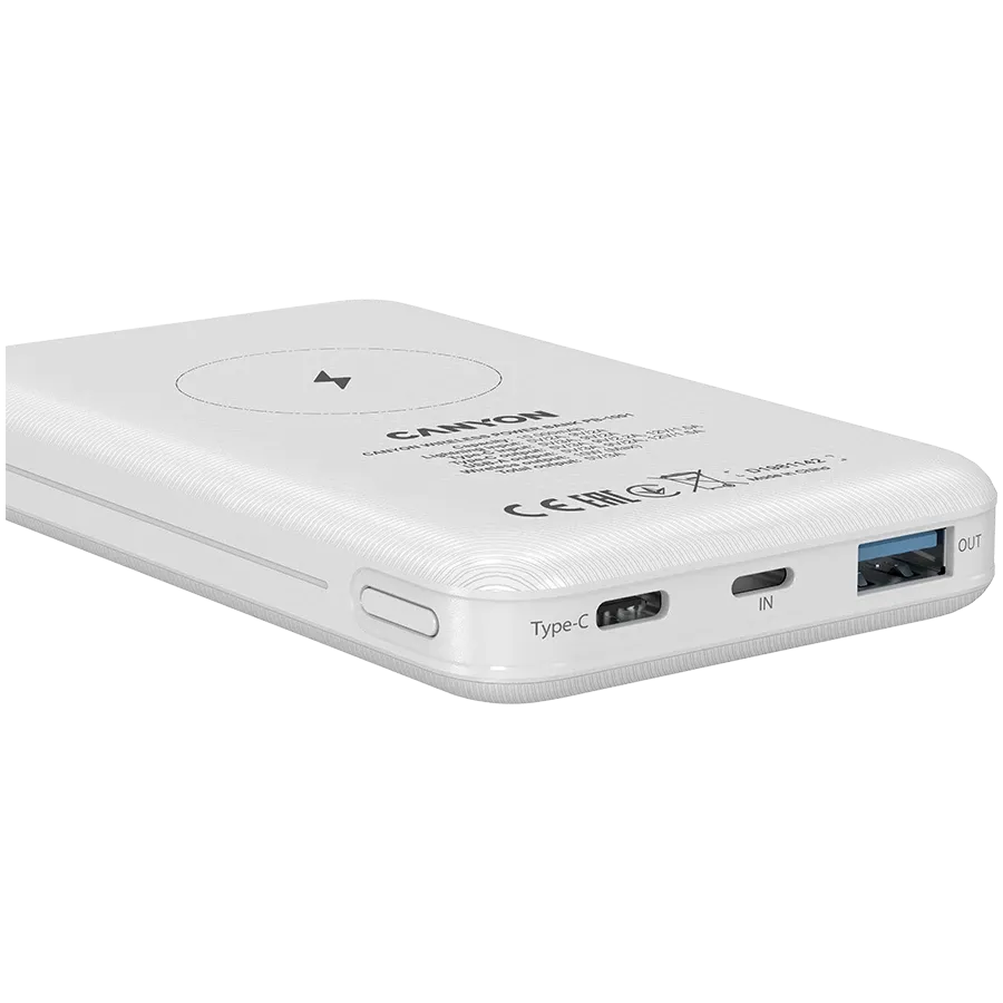 CANYON PB-1001 Power Bank, 10000 mAh, White — Image №7 CANYON PB-1001 Power Bank, 10000 mAh, White — Image №7