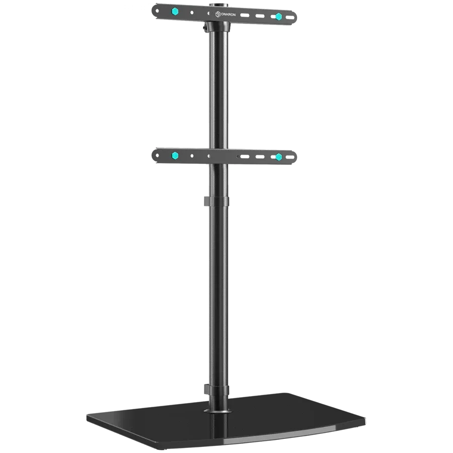 ONKRON Universal Floor TV Stand w/ Glass Base for 30"-60" TVs up to 41 kg, Black VESA: 100x100 - 400x400 — Image №1 ONKRON Universal Floor TV Stand w/ Glass Base for 30"-60" TVs up to 41 kg, Black VESA: 100x100 - 400x400 — Image №1