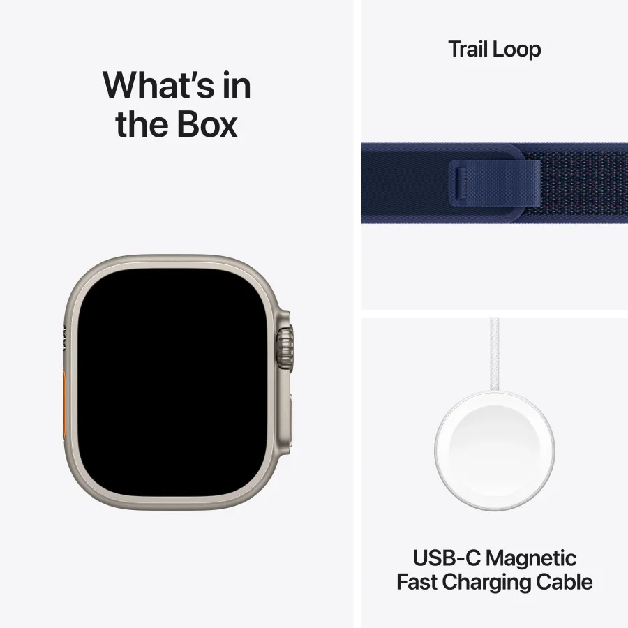 Apple Watch Ultra 2 2024, 49mm, Natural Titanium, Blue Trail Loop, S/M — Image №9