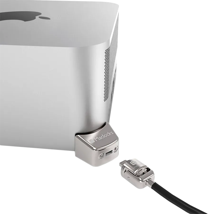 COMPULOCKS Ledge Lock Adapter with Keyed Cable Lock for Mac Studio, Silver — Image №1